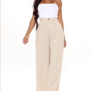 Oatmeal wide leg pants